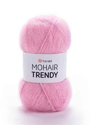 Пряжа mohair trendy рожевий 50% мохер 50% акрил 220м 100г 5шт/уп 127 тм yarnart