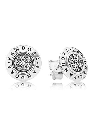 Серебряные серьги с логотипом " " 290559cz
