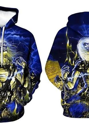 3xl худі з капюшоном iron maiden едді в стилі альбому «live after death»