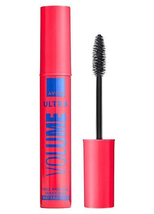 Водостійка туш для вій avon «мегаоб'єм» чорніша чорного/black, 10 мл (158511695)