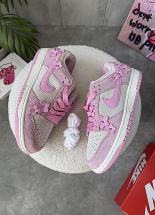 Жіночі рожеві кросівки nike dunk low se florette pink flowers х данк 41