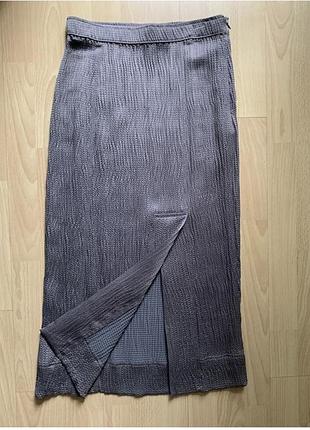 H&m premium selection 🤎 юбка 70% шёлк | silk blend | р.40 | taupe
