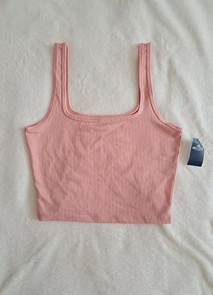 Базовый кроп-топ в рубчик hollister 🌸 2