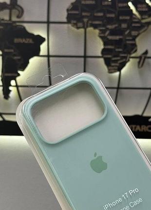 Чехол silicone case с микрофиброй для iphone 17 pro, чехол-накладка для айфон 17 pro (бирюзовый) 2