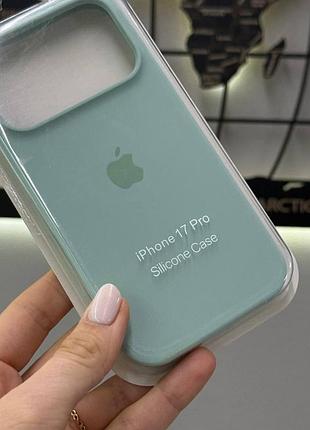 Чехол silicone case с микрофиброй для iphone 17 pro, чехол-накладка для айфон 17 pro (бирюзовый) 3
