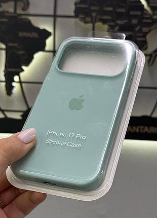 Чехол silicone case с микрофиброй для iphone 17 pro, чехол-накладка для айфон 17 pro (бирюзовый) 4
