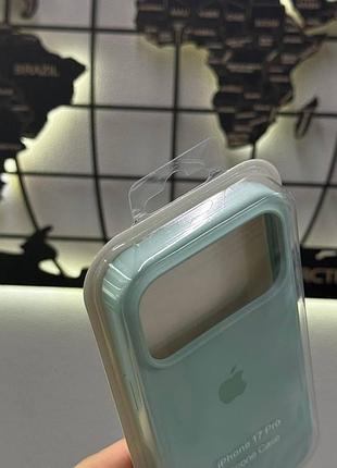 Чехол silicone case с микрофиброй для iphone 17 pro, чехол-накладка для айфон 17 pro (бирюзовый) 6