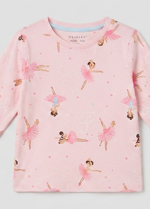 Пижамная кофта primark с принтом балерин (4-5 лет / 110 см), розовый