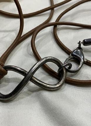 ✨♾️ вінтажний срібний намисто-підвіс infinity нескінченність marjana von berlepsch (срібло 925 / натуральна шкіра) 🤎💎