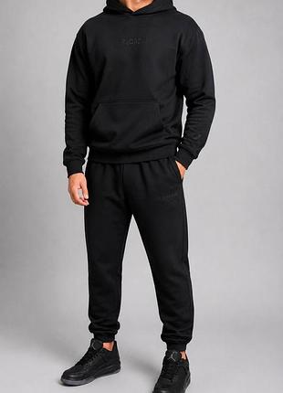 Костюм спортивний чоловічий чорний jordan total black!костюм спортивный jordan! оригинальный костюм jordan jumpmen! трёхнитка без флиса! размеры s-2xl