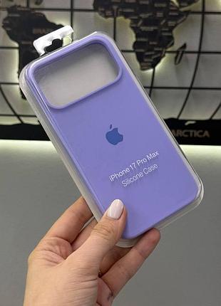 Чехол silicone case с микрофиброй для iphone 17 pro max, чехол-накладка для айфон 17 pro max ( лиловый)