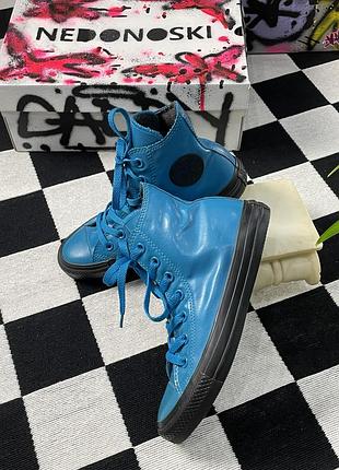Лімітована колаборація converse x opi music is my muse chuck taylor all star high top у насиченому блакитному відтінку