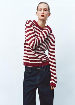 Смугастий светр zara 2
