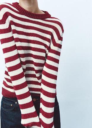 Смугастий светр zara 3