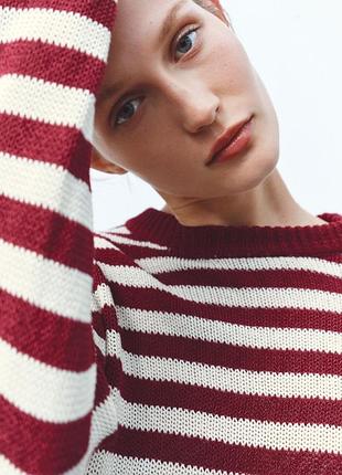 Смугастий светр zara 4