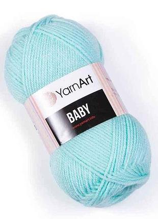 Пряжа baby світло-бірюзовий 100% акрил 150м 50г 5шт/уп 856 тм yarnart