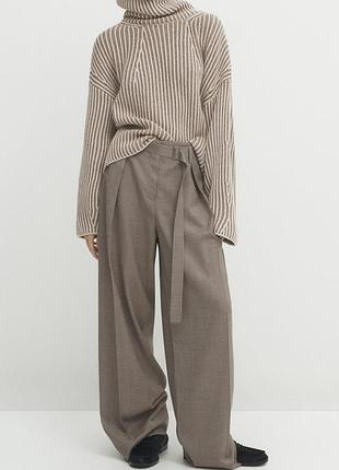 Брюки шерсть massimo dutti m(38) палацо с защипами