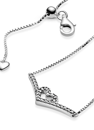 Серебряное колье "блестящее сердце" 399273c01 3