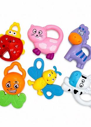 Набор детских погремушек "baby toys" 2826-1 в наборе 6 штук