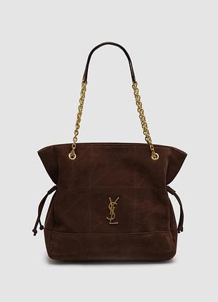 💎 saint laurent jamie shopping in suede caramel cognac