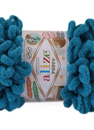 Пряжа puffy 294 синий 5шт/уп тм alize тм alize