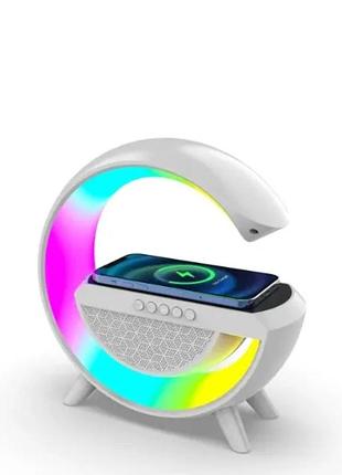 Лампа – ночник smart demo light sound machine с беспроводной зарядкой и встроенной bluetooth колонкой