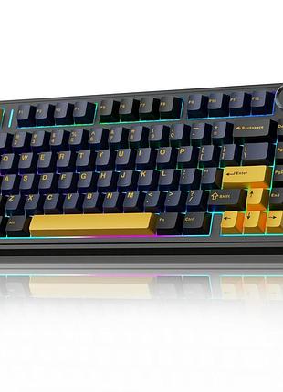 Механическая клавиатура aula f75 75% rgb, 3 режима, hot-swap, ручка управления