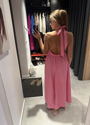 Довга сукня жіноча zara рожева літня