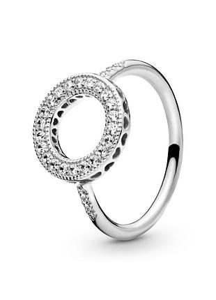 Кольцо pandora "сияющий круг" 191039cz