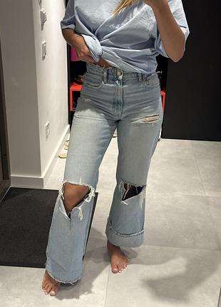 Жіночі джинси zara блакитні рвані