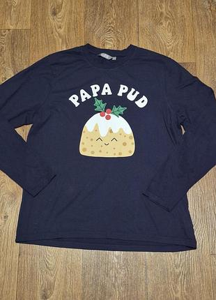 Праздничный мужской лонгслив fluid "papa pud" / l