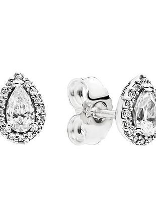 Серебряные серьги "сияющие капли" 296252cz