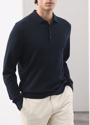 Шерстяное поло, тенниска, батник autograph  pure extra fine merino wool polo shirt