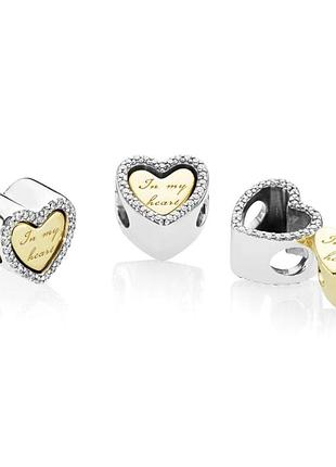 Шарм pandora "в моем сердце" 767606cz 3