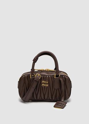 💎 miu miu arcadie matelassé nappa leather bag chocolate