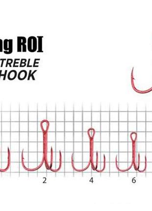Гачок потрійний №4 t-2 red (5шт/уп) арт.33-04-004 тм fishing roi