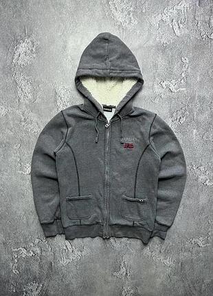 Vintage винтажное зип худи napapijri alaska напапири напапири big logo size l