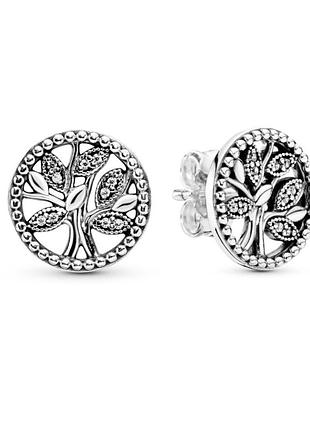 Серьги pandora "семейное дерево" 297843cz