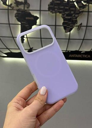 Неоновый чехол silicone case с микрофиброй для iphone 17 pro, чехол-накладка для айфон 17 pro (лиловый)