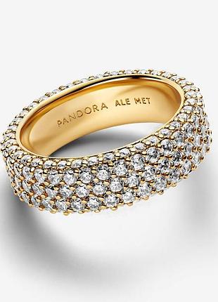 Кольцо pandora "три ряда паве" 162634c01 2