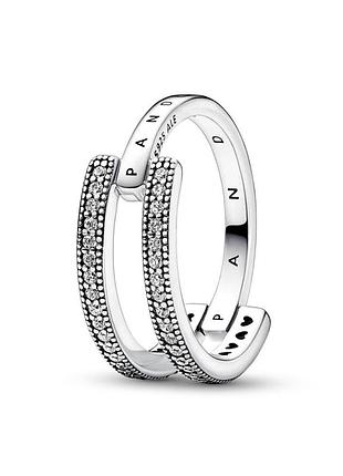 Каблучка pandora з подвійною стрічкою та паве 192779c01