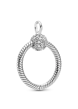 Срібний кулон pandora "о" pave, маленький 399097c01