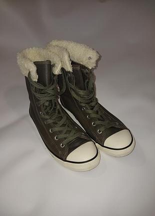 Кожаные высокие кеды converse женские оригинал