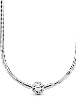Серебряное колье с круглым замком 590742hv