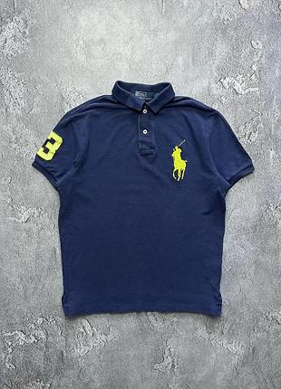 Vintage винтажная футболка поло polo ralph lauren #3 поло ральф лаурен big pony chief keef чиф киф size m размер м