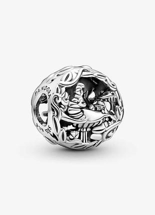 Серебряный шарм pandora "чеширский кот и гусеница" 799361c00
