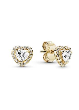 Сережки pandora "серце" 259137c01