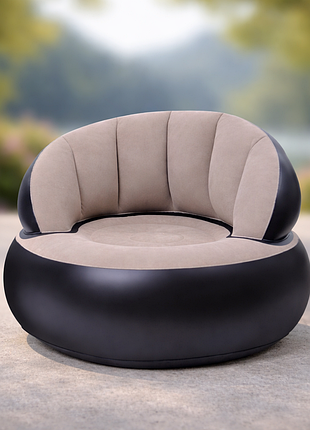 Надувное кресло air sofa / надувное велюровое кресло 80×80×67см бежевый