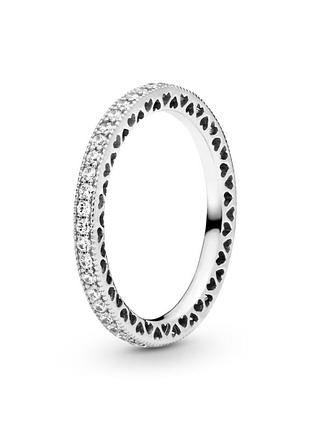 Каблучка pandora "серця та сяйво" 190963cz 54