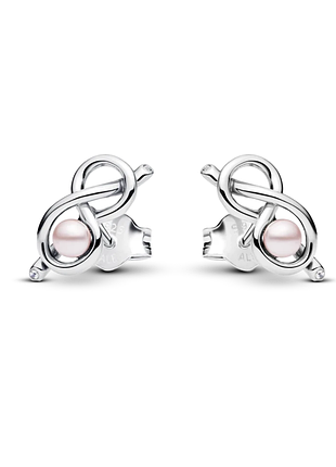 Серебряные серьги pandora "узел бесконечности" 293761c01